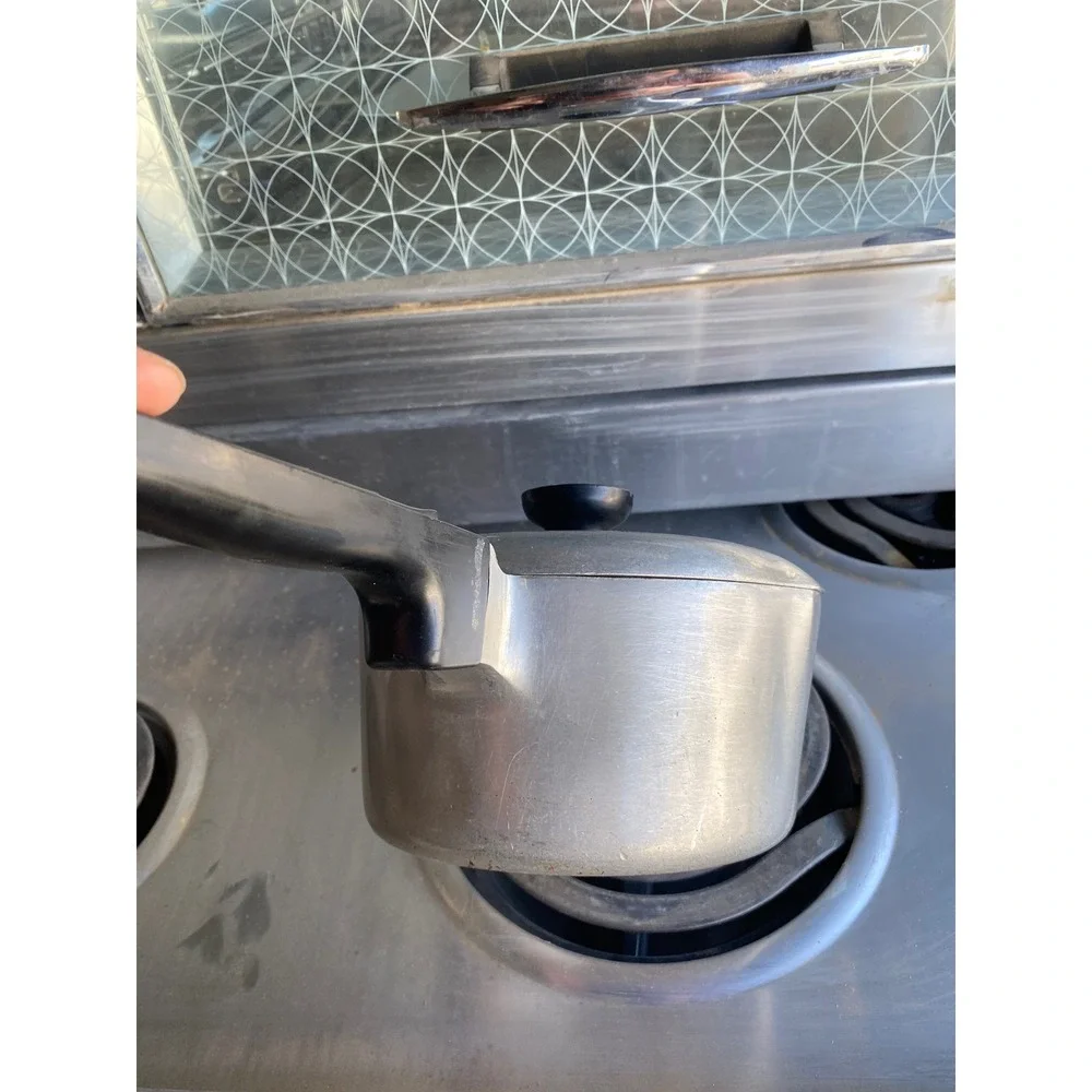 Vintage Aluminum Saucepan with Lid‎ Silver Retro MCM Cookware 1 Quart Small Pot
